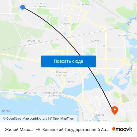 Жилой Массив Жилплощадка to Казанский Государственный Архитектурно-Строительный Университет map
