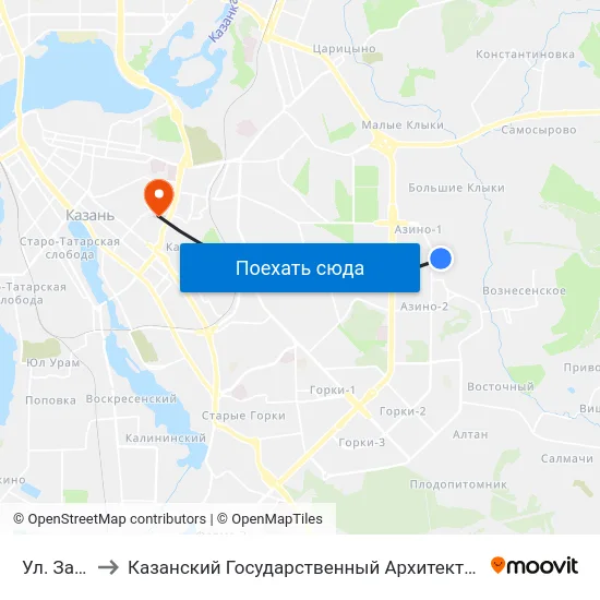 Ул. Закиева-4 to Казанский Государственный Архитектурно-Строительный Университет map