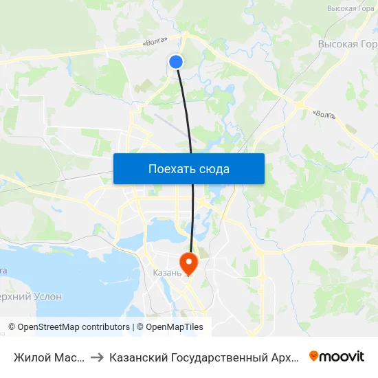 Жилой Массив Кадышево to Казанский Государственный Архитектурно-Строительный Университет map