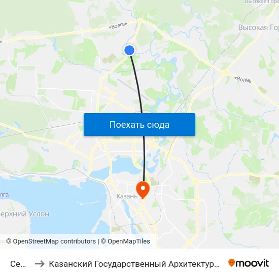 Сельмаг to Казанский Государственный Архитектурно-Строительный Университет map