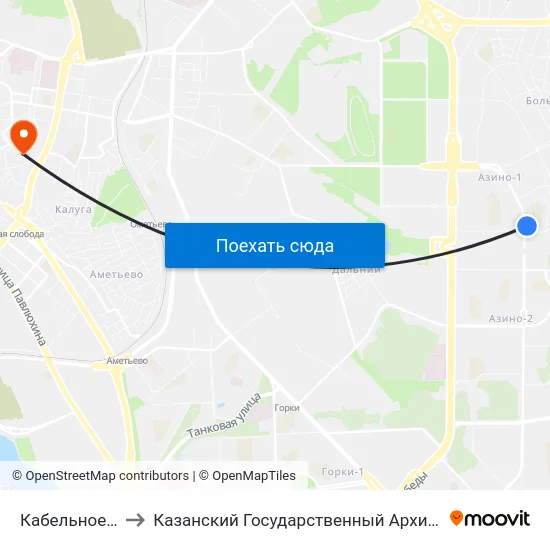 Кабельное Телевидение to Казанский Государственный Архитектурно-Строительный Университет map