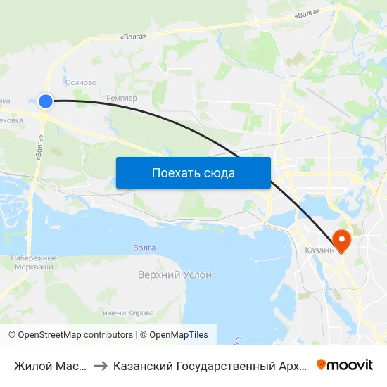 Жилой Массив Новая Тура to Казанский Государственный Архитектурно-Строительный Университет map