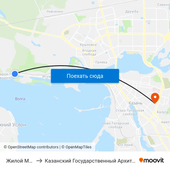 Жилой Массив Алтай to Казанский Государственный Архитектурно-Строительный Университет map
