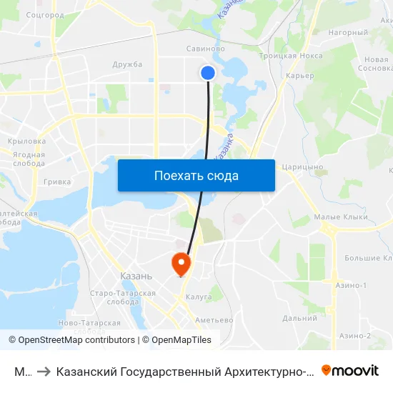 Мжк to Казанский Государственный Архитектурно-Строительный Университет map