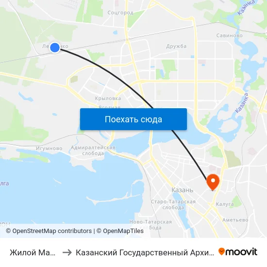 Жилой Массив Левченко to Казанский Государственный Архитектурно-Строительный Университет map
