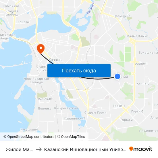 Жилой Массив Дальний to Казанский Инновационный Университет Имени В.Г Тимирясова (Иэуп) map