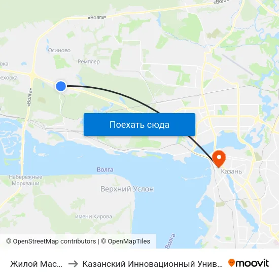 Жилой Массив Залесный-1 to Казанский Инновационный Университет Имени В.Г Тимирясова (Иэуп) map