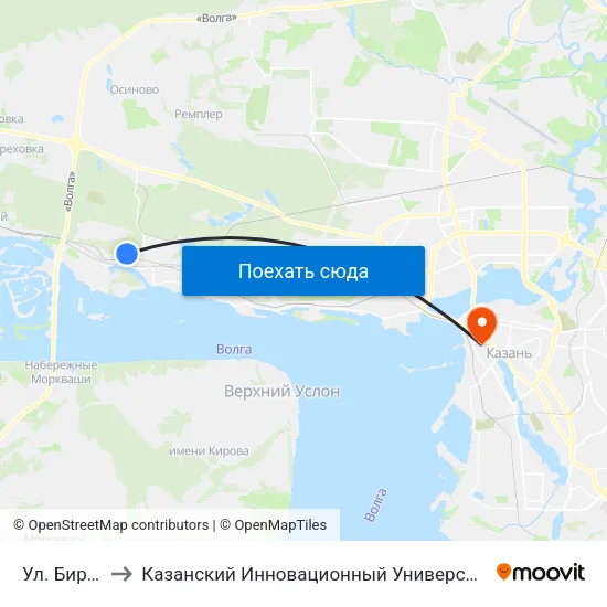 Ул. Бирюзовая-1 to Казанский Инновационный Университет Имени В.Г Тимирясова (Иэуп) map