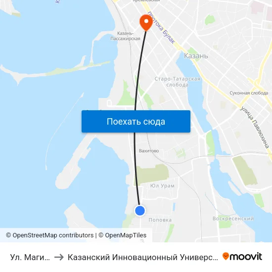 Ул. Магистральная to Казанский Инновационный Университет Имени В.Г Тимирясова (Иэуп) map
