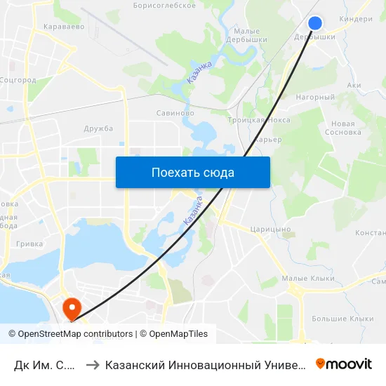 Дк Им. С.Саид-Галиева to Казанский Инновационный Университет Имени В.Г Тимирясова (Иэуп) map