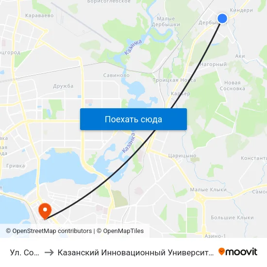Ул. Советская to Казанский Инновационный Университет Имени В.Г Тимирясова (Иэуп) map