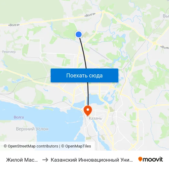 Жилой Массив Сухая Река-1 to Казанский Инновационный Университет Имени В.Г Тимирясова (Иэуп) map