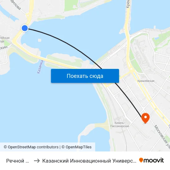 Речной Техникум-2 to Казанский Инновационный Университет Имени В.Г Тимирясова (Иэуп) map