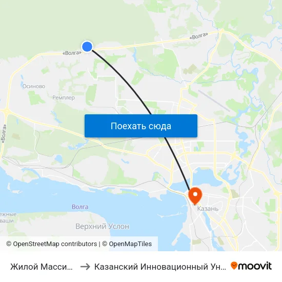Жилой Массив Краснооктябрьский to Казанский Инновационный Университет Имени В.Г Тимирясова (Иэуп) map