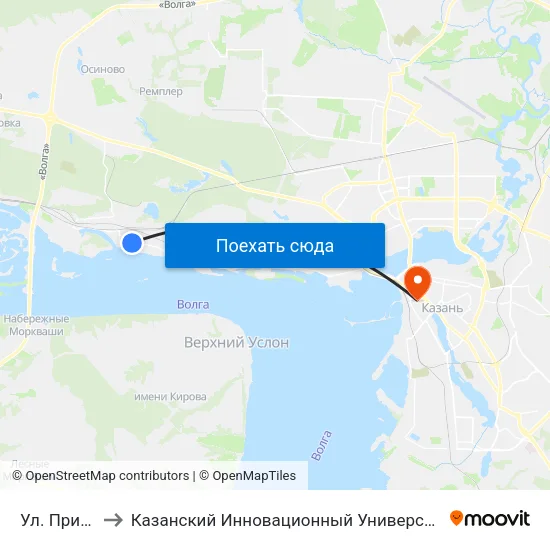 Ул. Приволжская to Казанский Инновационный Университет Имени В.Г Тимирясова (Иэуп) map