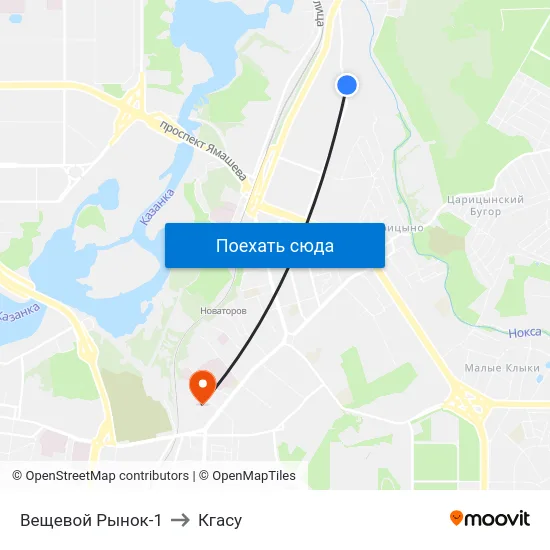 Вещевой Рынок-1 to Кгасу map