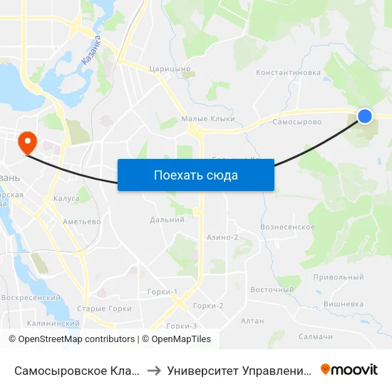 Самосыровское Кладбище to Университет Управления Тисби map