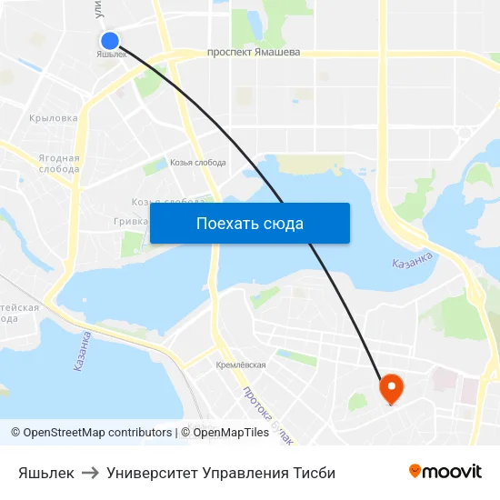 Яшьлек to Университет Управления Тисби map
