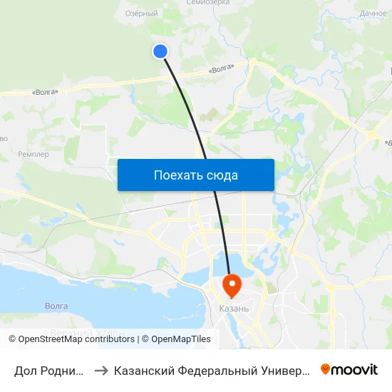 Дол Родничок to Казанский Федеральный Университет map