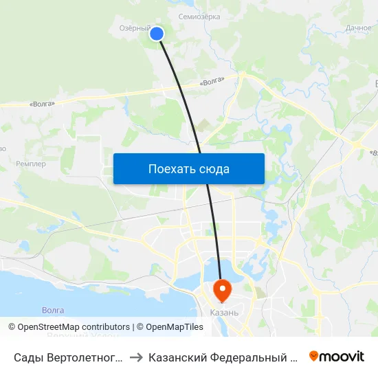 Сады Вертолетного Завода to Казанский Федеральный Университет map