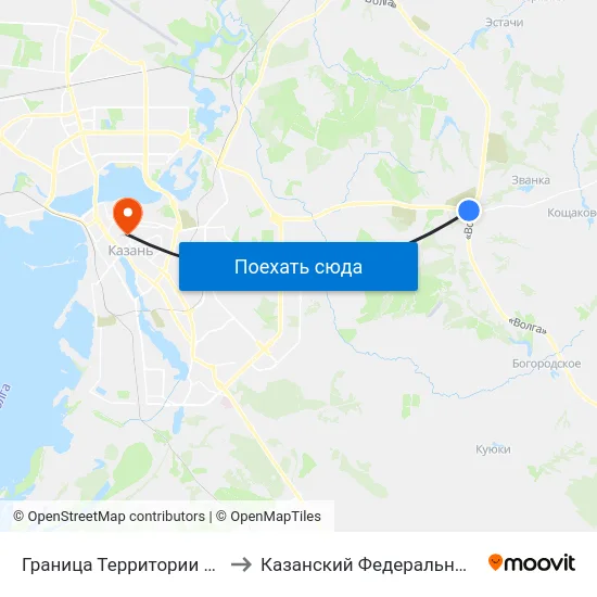 Граница Территории Г.Казани №1-1 to Казанский Федеральный Университет map