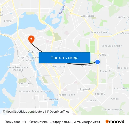 Закиева to Казанский Федеральный Университет map