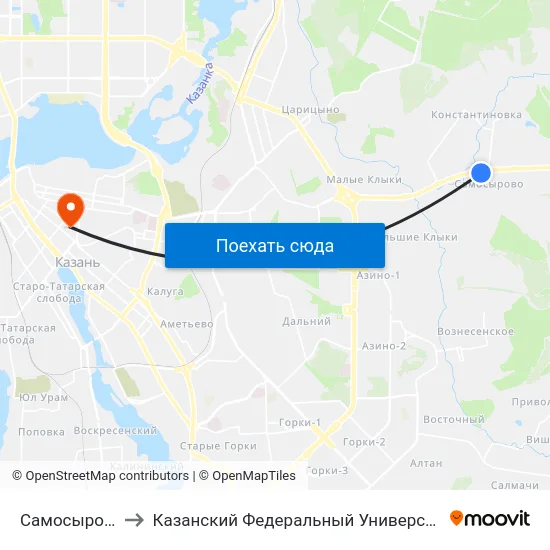 Самосырово to Казанский Федеральный Университет map