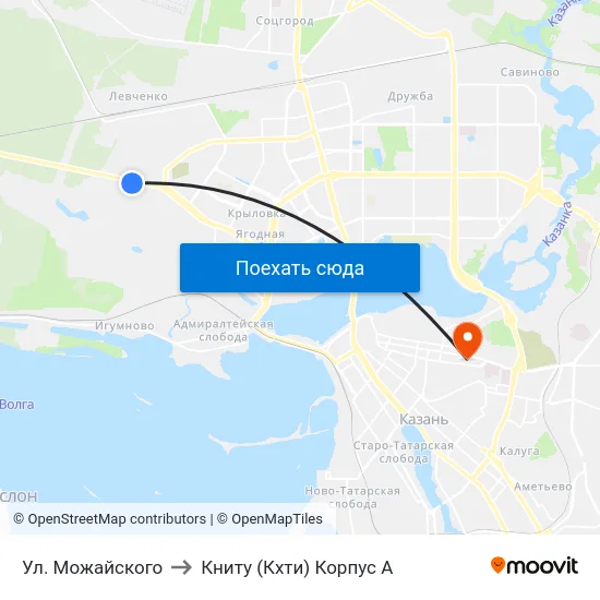 Ул. Можайского to Книту (Кхти) Корпус А map
