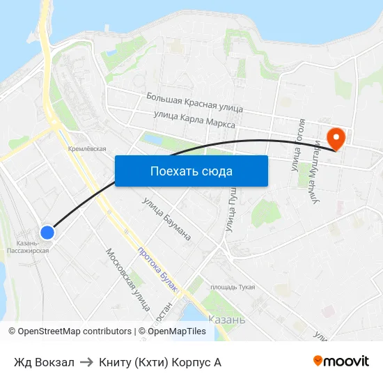 Жд Вокзал to Книту (Кхти) Корпус А map