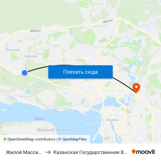 Жилой Массив Ремплер-1 to Казанская Государственная Ветеринарная Академия map