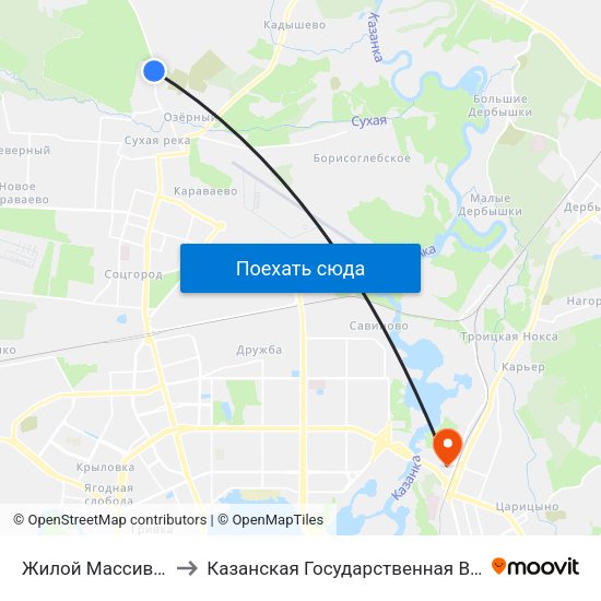 Жилой Массив Сухая Река-1 to Казанская Государственная Ветеринарная Академия map