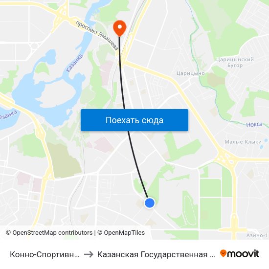 Конно-Спортивный Комплекс-3 to Казанская Государственная Ветеринарная Академия map
