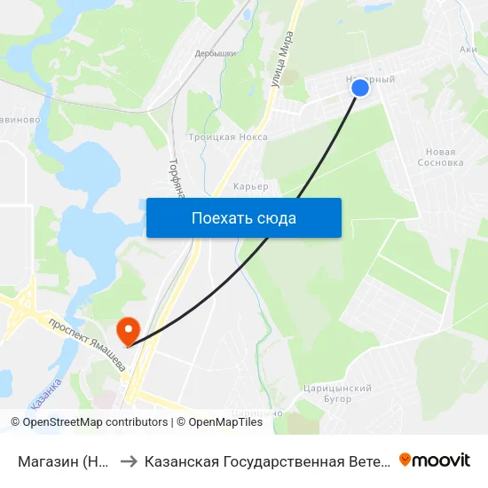 Магазин (Нагорный) to Казанская Государственная Ветеринарная Академия map