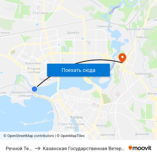 Речной Техникум to Казанская Государственная Ветеринарная Академия map
