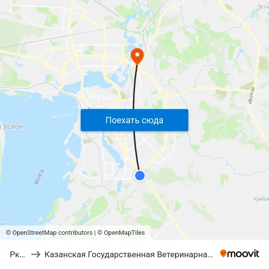 Ркб-1 to Казанская Государственная Ветеринарная Академия map