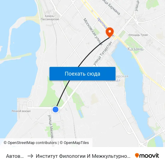 Автовокзал to Институт Филологии И Межкультурной Коммуникации Кфу map