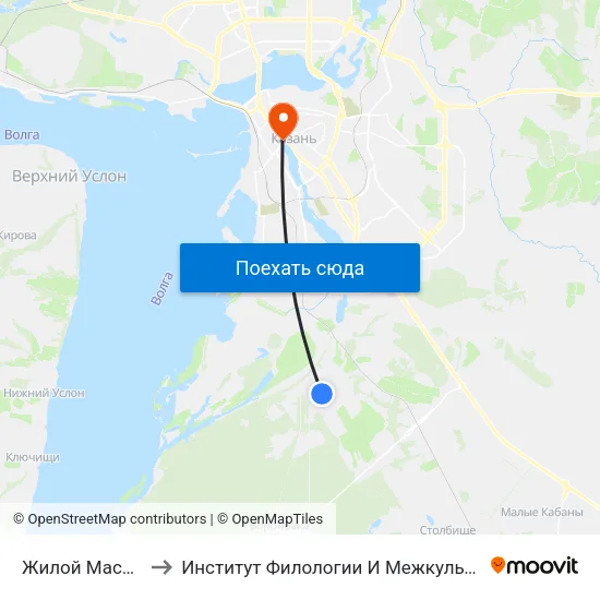 Жилой Массив Мирный to Институт Филологии И Межкультурной Коммуникации Кфу map