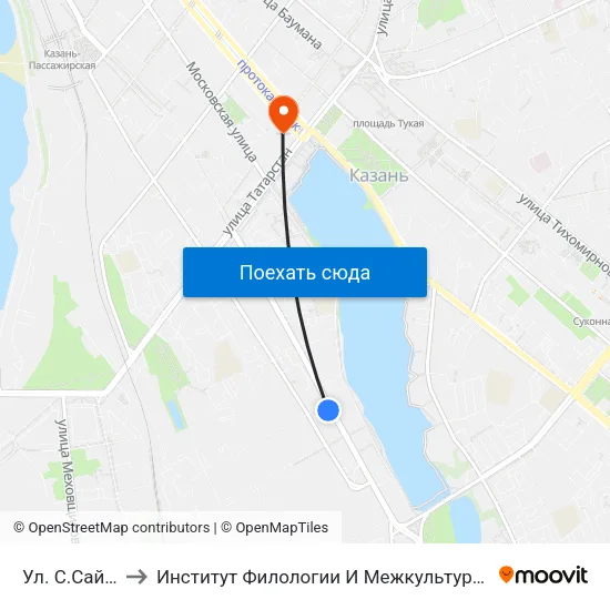 Ул. С.Сайдашева to Институт Филологии И Межкультурной Коммуникации Кфу map