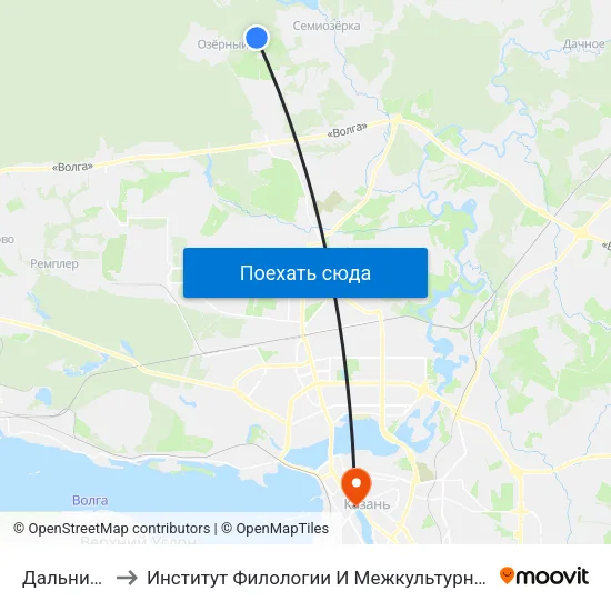Дальние Сады to Институт Филологии И Межкультурной Коммуникации Кфу map