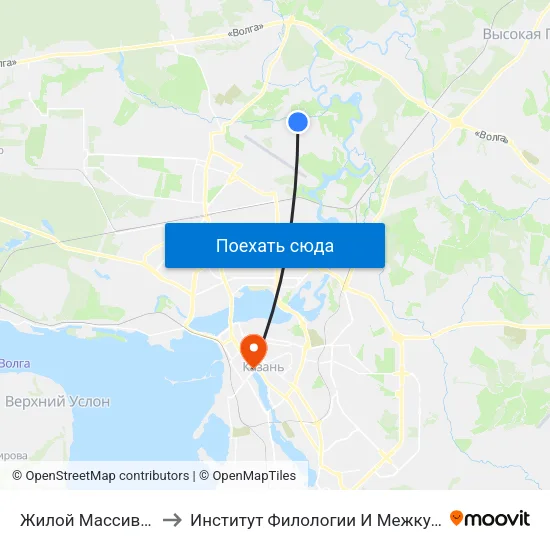 Жилой Массив Борисоглебское to Институт Филологии И Межкультурной Коммуникации Кфу map