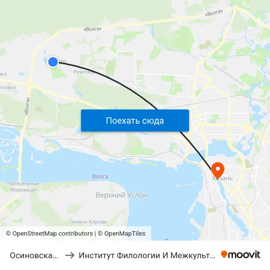 Осиновская Гимназия to Институт Филологии И Межкультурной Коммуникации Кфу map