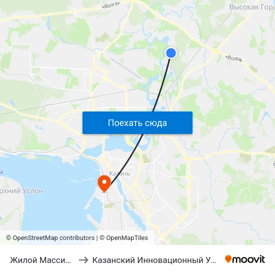 Жилой Массив Большие Дербышки to Казанский Инновационный Университет Имени В.Г Тимирясова (Иэуп) map