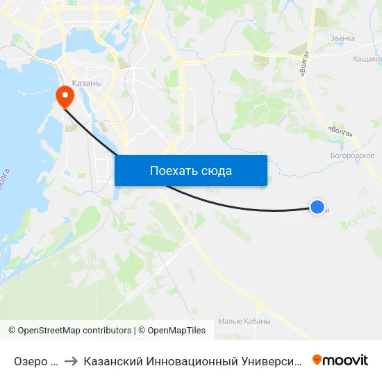 Озеро (Куюки) to Казанский Инновационный Университет Имени В.Г Тимирясова (Иэуп) map