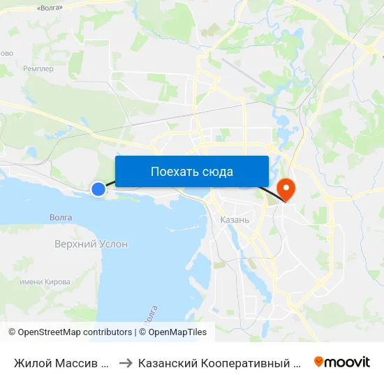 Жилой Массив Алтай to Казанский Кооперативный Институт map