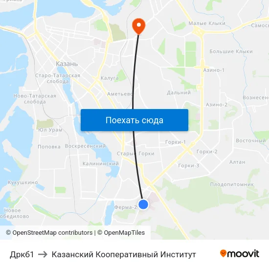 Дркб1 to Казанский Кооперативный Институт map