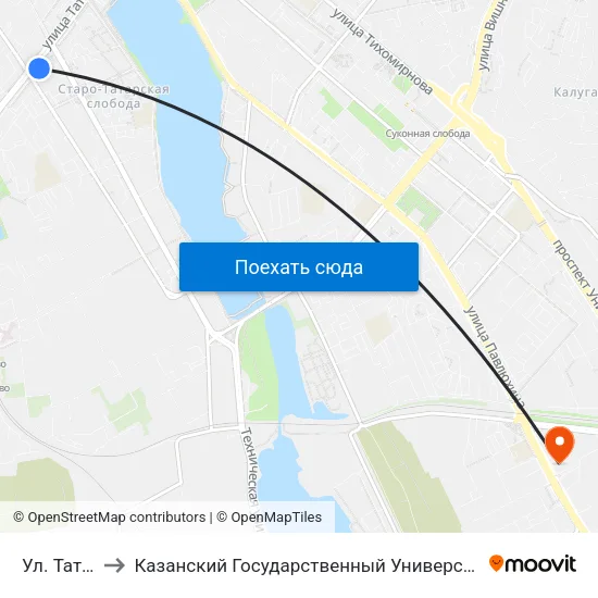 Ул. Татарстан to Казанский Государственный Университет Культуры И Искусств map