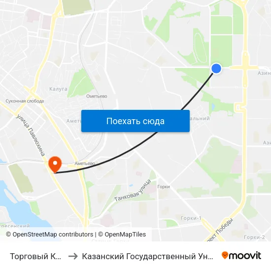 Торговый Комплекс Мега to Казанский Государственный Университет Культуры И Искусств map