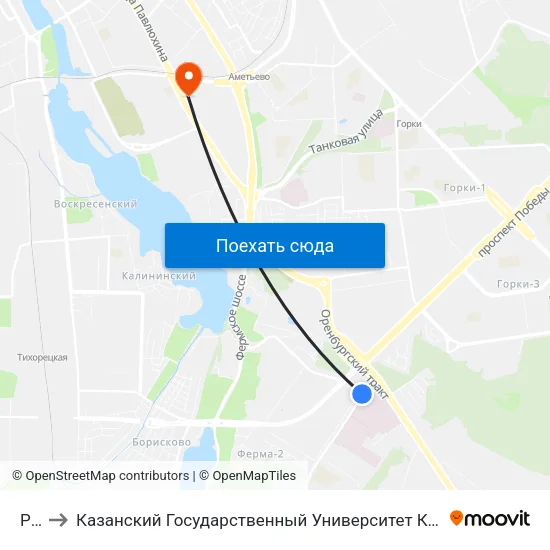 Ркб to Казанский Государственный Университет Культуры И Искусств map