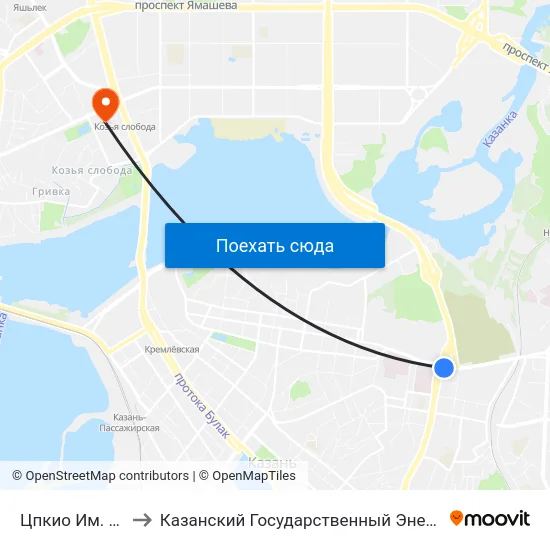 Цпкио Им. Горького-2 to Казанский Государственный Энергетический Университет map