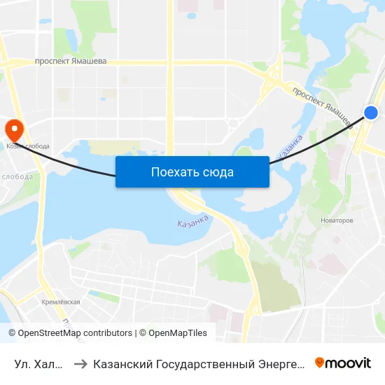 Ул. Халитова-3 to Казанский Государственный Энергетический Университет map